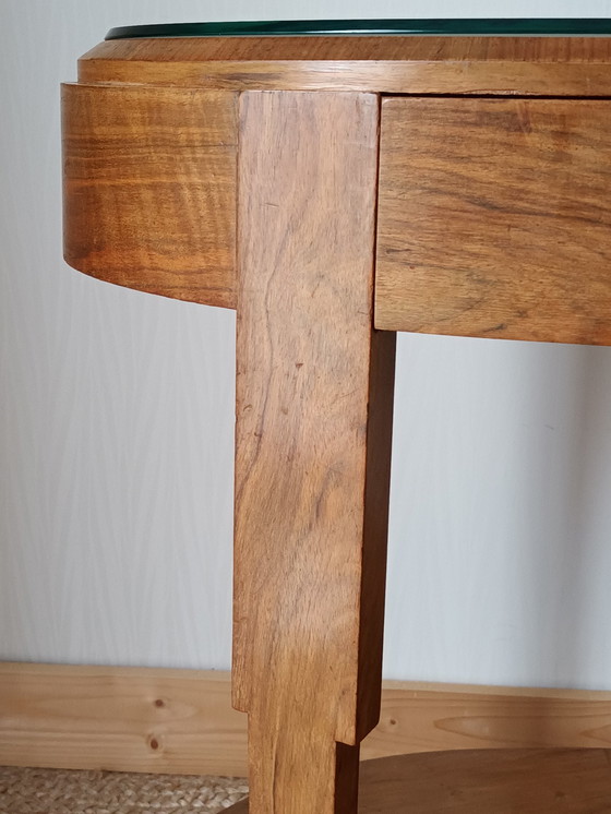 Image 1 of Table Guéridon Art Déco En Noyer