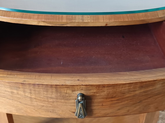 Image 1 of Table Guéridon Art Déco En Noyer