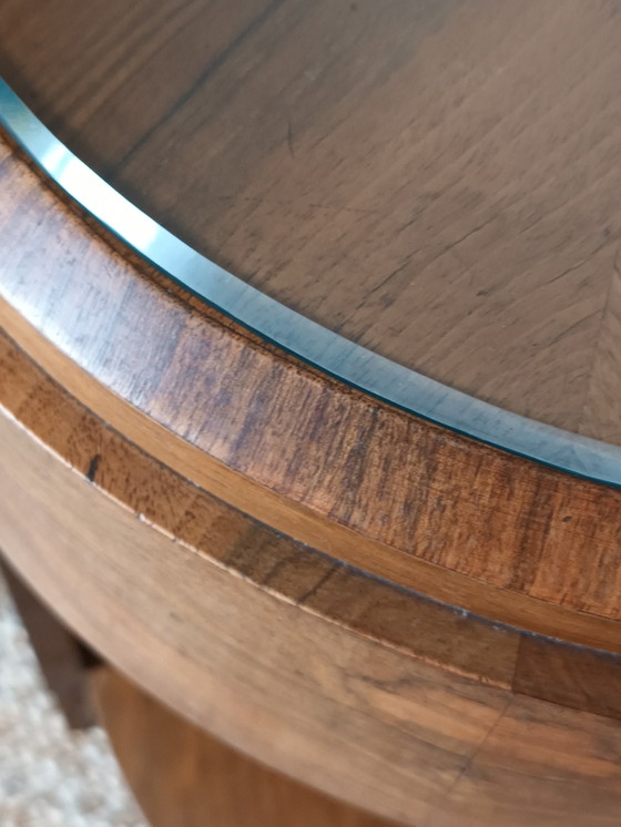 Image 1 of Table Guéridon Art Déco En Noyer