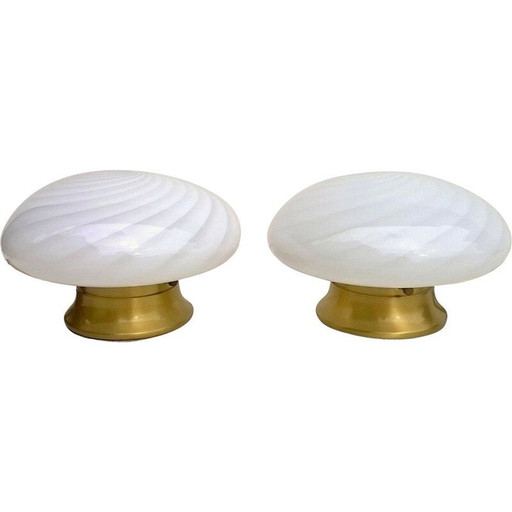 Lampes de table vintage en verre Murano Venezia, ensemble de deux 1960