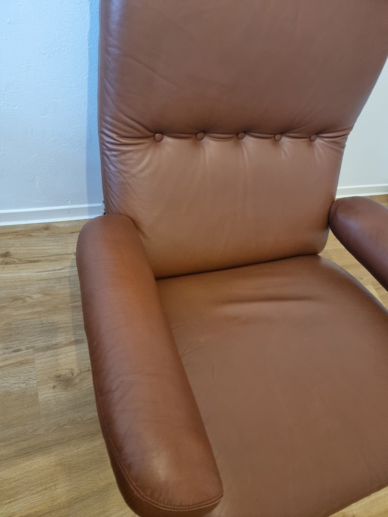 Image 1 of Mid Century Esa - Fauteuil En Cuir Par Werner Langenfeld Pour Palma