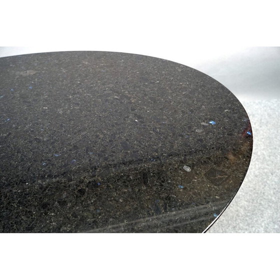 Image 1 of Table de salle à manger vintage en marbre noir, Italie 1969