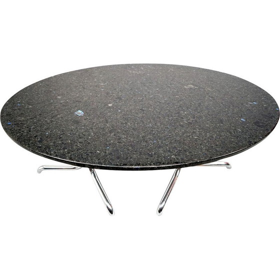 Image 1 of Table de salle à manger vintage en marbre noir, Italie 1969