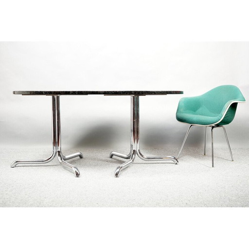 Table de salle à manger vintage en marbre noir, Italie 1969