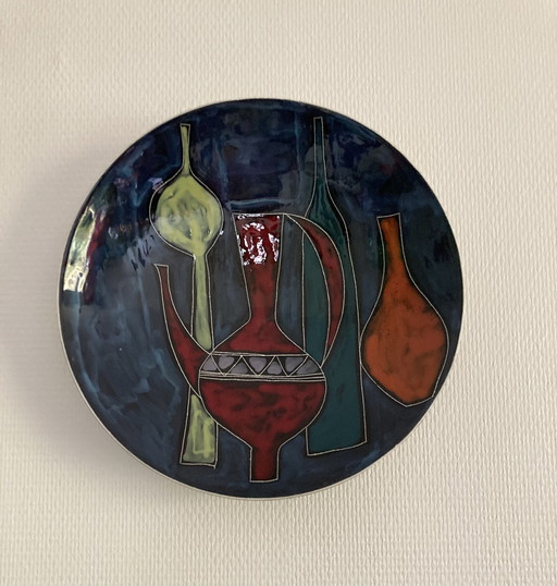 Plaque murale vintage des années 1960 avec nature morte abstraite