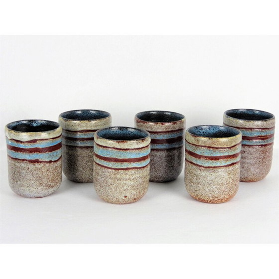 Image 1 of Ensemble de 6 céramiques vintage d'Accolay, 1960