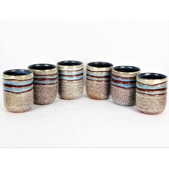 Image 1 of Ensemble de 6 céramiques vintage d'Accolay, 1960