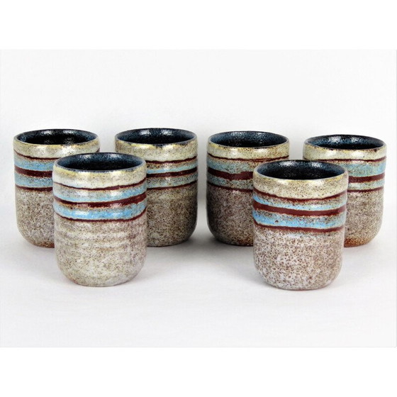 Image 1 of Ensemble de 6 céramiques vintage d'Accolay, 1960