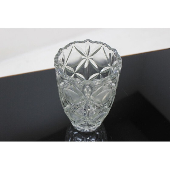 Image 1 of Vase vintage en verre pur de Bohème, Tchécoslovaquie 1970