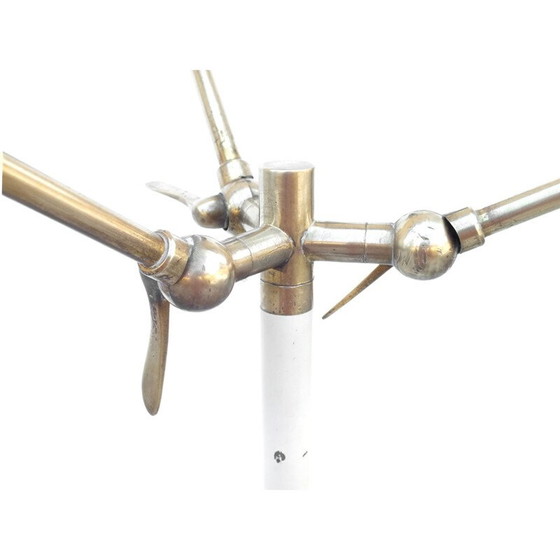 Image 1 of Lampadaire vintage à trois bras en marbre d'aluminium par Stilnovo, 1950