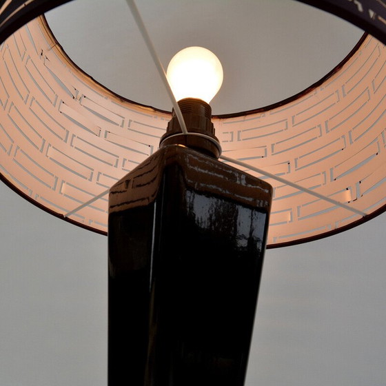 Image 1 of Lampe de table Vintage Hollywood Regency avec un abat-jour ajouré, Belgique 1970
