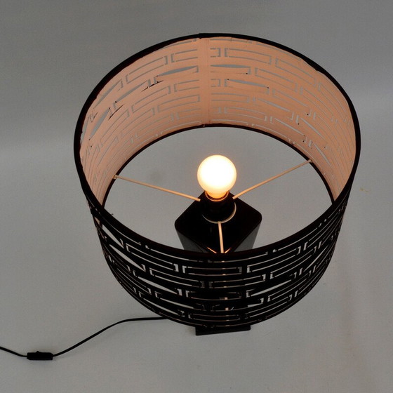 Image 1 of Lampe de table Vintage Hollywood Regency avec un abat-jour ajouré, Belgique 1970