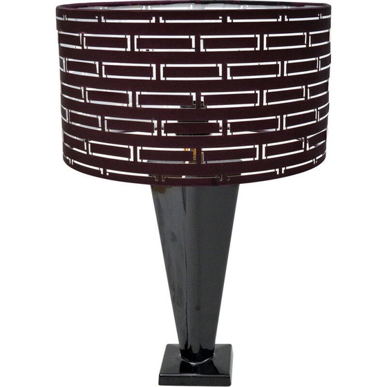 Image 1 of Lampe de table Vintage Hollywood Regency avec un abat-jour ajouré, Belgique 1970
