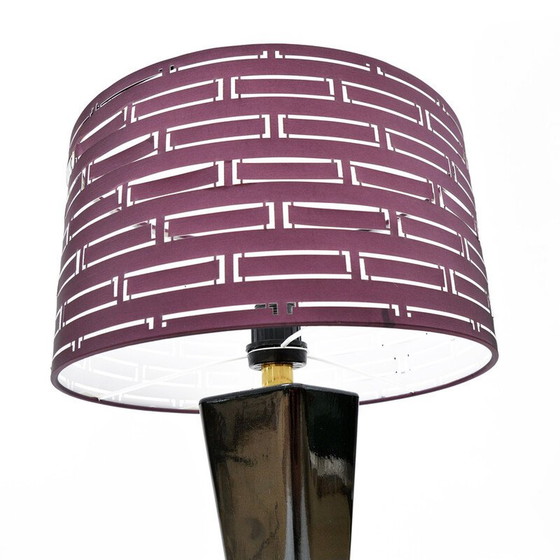 Image 1 of Lampe de table Vintage Hollywood Regency avec un abat-jour ajouré, Belgique 1970