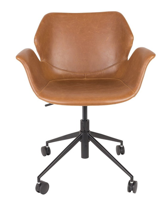 Image 1 of 4X Nikki Chaise de bureau en cuir cognac