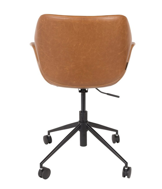 Image 1 of 4X Nikki Chaise de bureau en cuir cognac