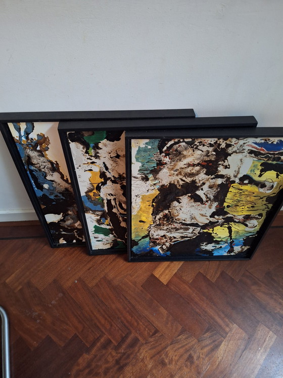 Image 1 of Collage de peintures d'animaux 3 pièces