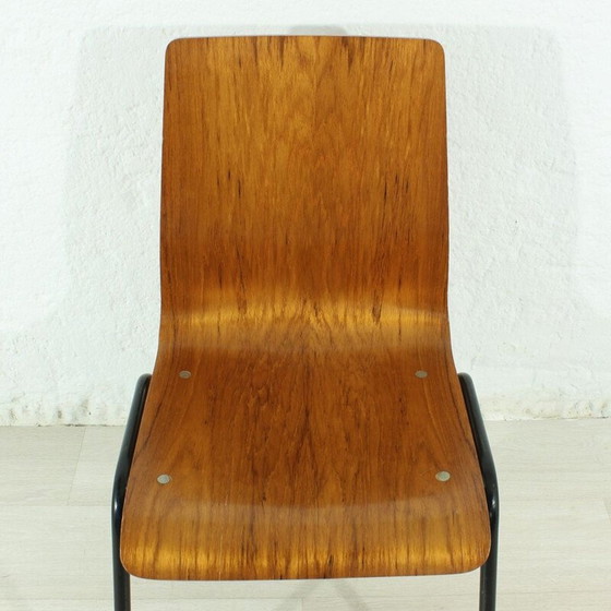 Image 1 of Chaise de bureau vintage en teck et métal empilable