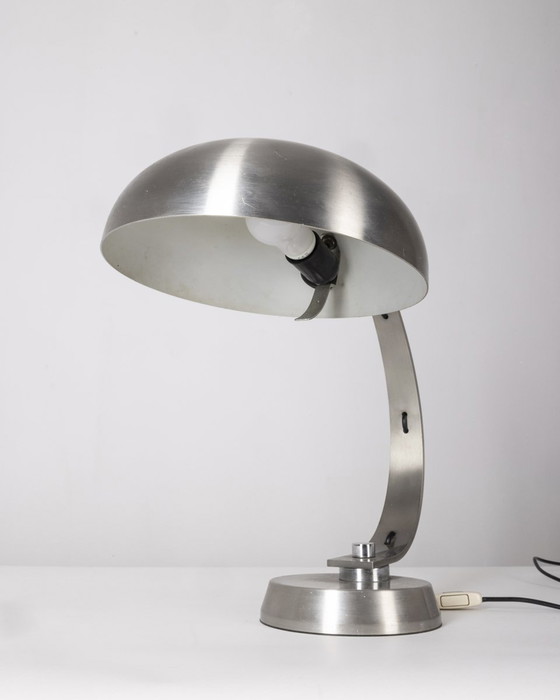 Image 1 of Lampe de table ministérielle 1970S en métal chromé Design italien