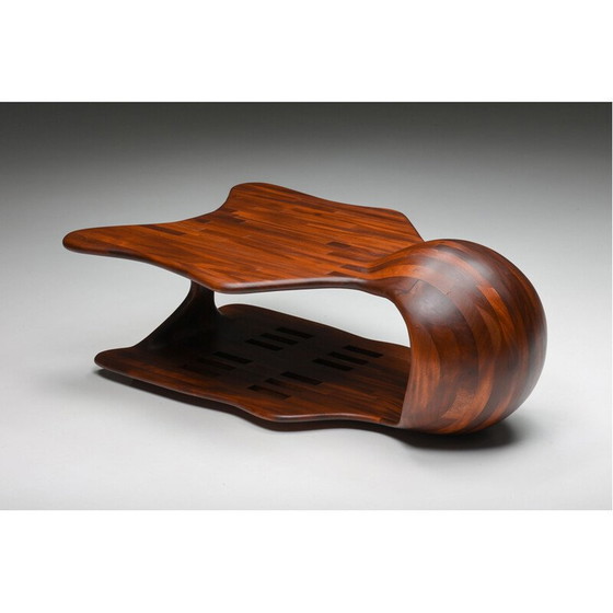 Image 1 of Table basse vintage à deux niveaux en bois foncé par Studio Craft, Amerique 1970