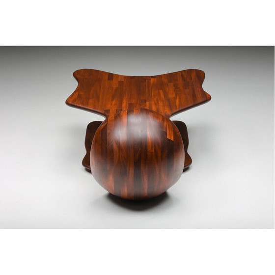 Image 1 of Table basse vintage à deux niveaux en bois foncé par Studio Craft, Amerique 1970