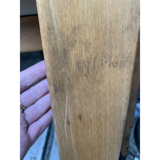 Image 1 of Ensemble de 4 chaises vintage en orme massif et alcantara pour Regain, 1980