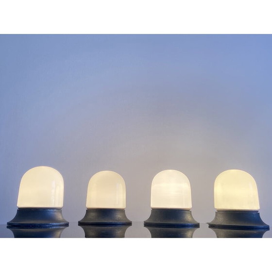 Image 1 of Appliques vintage Artemide en verre opale et métal, 1970