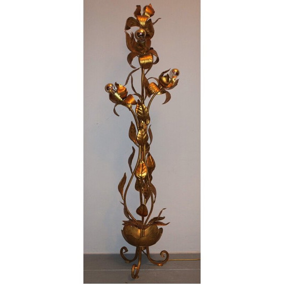 Image 1 of Lampadaire vintage en forme d'arbre plaqué or par Hans Kögl, 1970