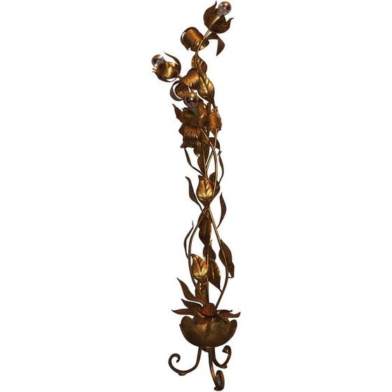 Image 1 of Lampadaire vintage en forme d'arbre plaqué or par Hans Kögl, 1970