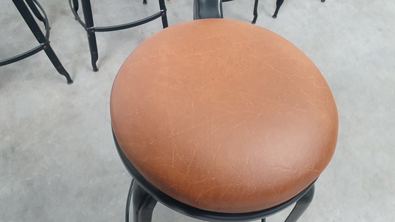 Image 1 of 6X Chaise Nicolle Français Industriel Métallique Design Tabouret de Bar