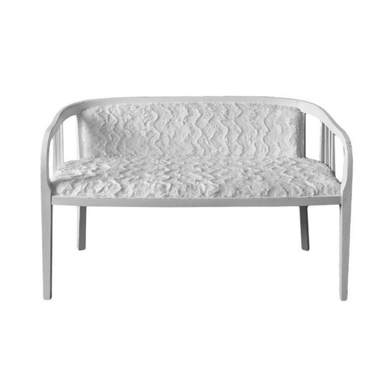 Image 1 of Canapé vintage en bois et fourrure synthétique, 1930