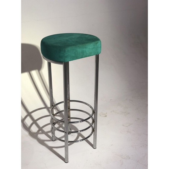 Image 1 of Tabouret vintage en tissu 1990