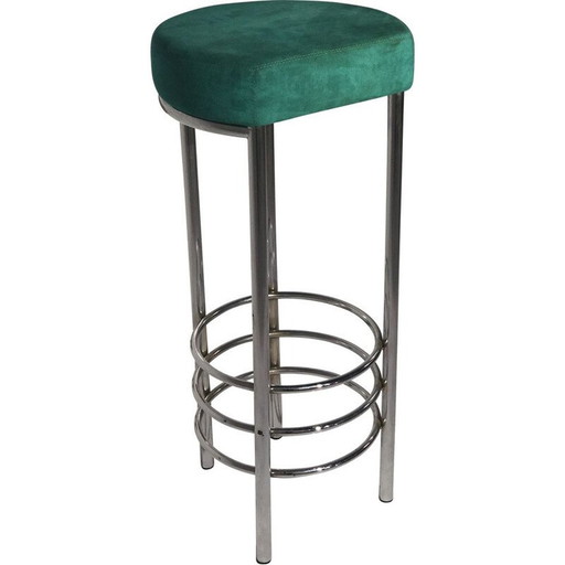 Tabouret vintage en tissu 1990