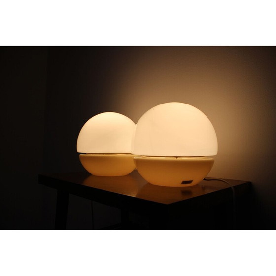 Image 1 of Paire de lampes de table vintage en verre, Tchécoslovaquie 1970