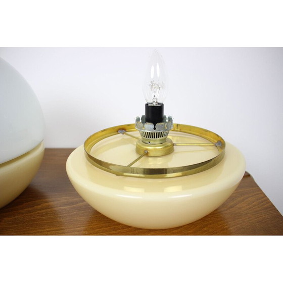 Image 1 of Paire de lampes de table vintage en verre, Tchécoslovaquie 1970