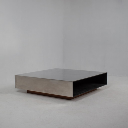 Table basse carrée en aluminium Baxter, Italie 70S