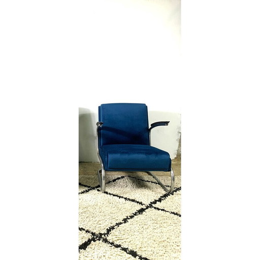 Fauteuil vintage modèle S411 accoudoirs en bakélite, Pays-Bas 1940