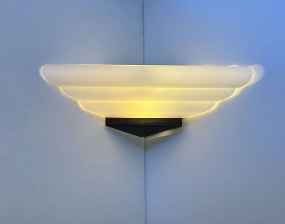 Image 1 of Applique D'Angle En Verre Opalin Murano Par Vetri - Italie 1970