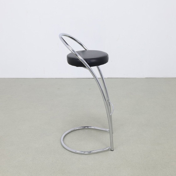 Image 1 of 4X Tabouret de bar chromé, Italie des années 1980