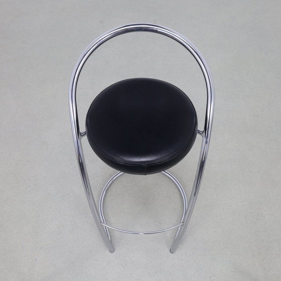 Image 1 of 4X Tabouret de bar chromé, Italie des années 1980