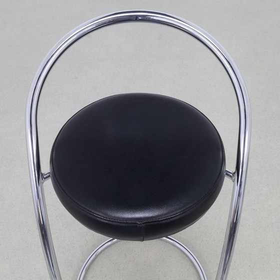 Image 1 of 4X Tabouret de bar chromé, Italie des années 1980