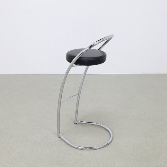 Image 1 of 4X Tabouret de bar chromé, Italie des années 1980