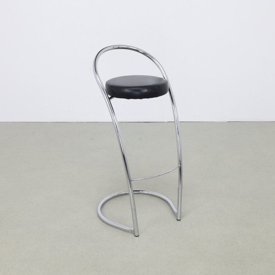 Image 1 of 4X Tabouret de bar chromé, Italie des années 1980