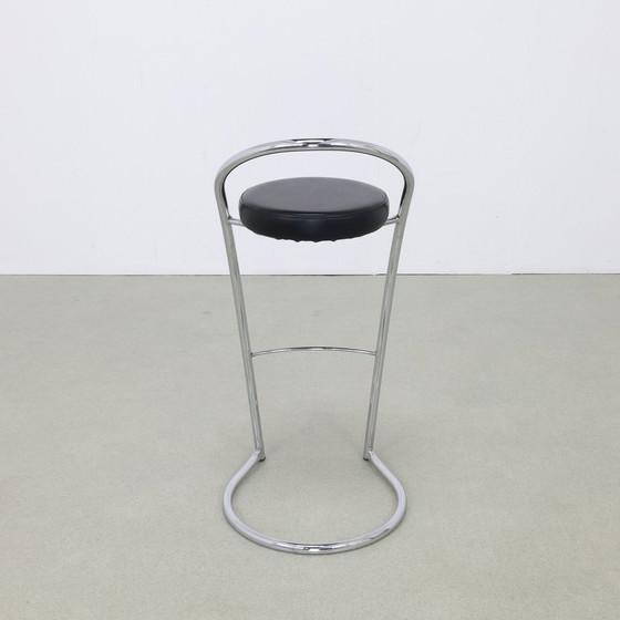 Image 1 of 4X Tabouret de bar chromé, Italie des années 1980