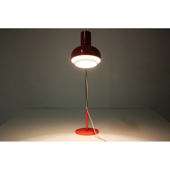 Image 1 of Lampe de bureau vintage rouge par Josef Hurka, Tchécoslovaquie 1960