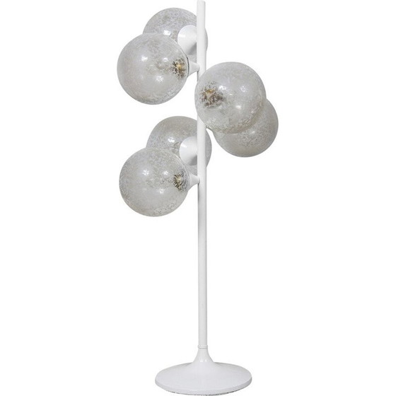 Image 1 of Lampadaire vintage en verre laiteux de l'ère spatiale, 1960