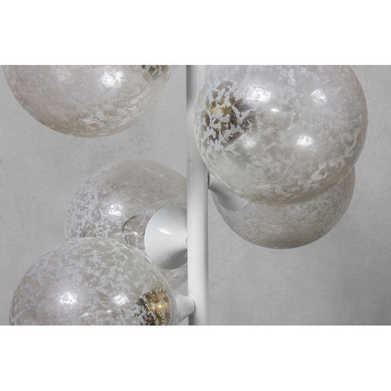 Image 1 of Lampadaire vintage en verre laiteux de l'ère spatiale, 1960