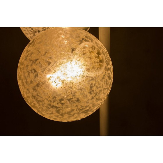 Image 1 of Lampadaire vintage en verre laiteux de l'ère spatiale, 1960