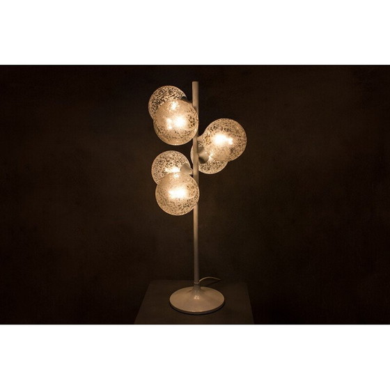 Image 1 of Lampadaire vintage en verre laiteux de l'ère spatiale, 1960