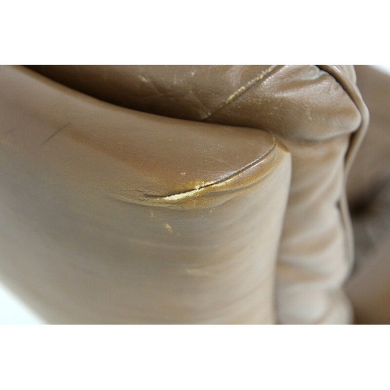 Image 1 of Fauteuil rotatif scandinave en cuir, Suède 1970